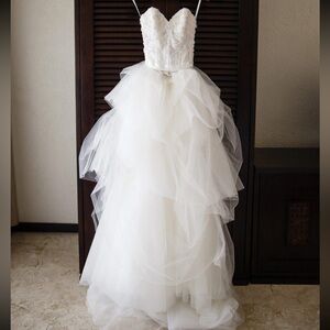 Wtoo by Watters Ivory Lace Beaded Corset Wedding Dress - Size 4